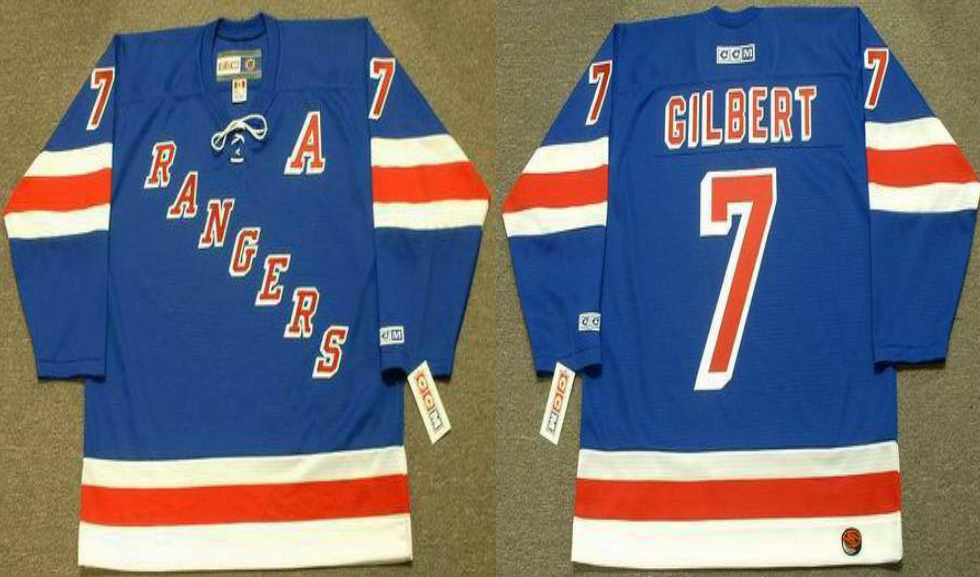 2019 Men New York Rangers 7 Gilbert blue style 2 CCM NHL jerseys